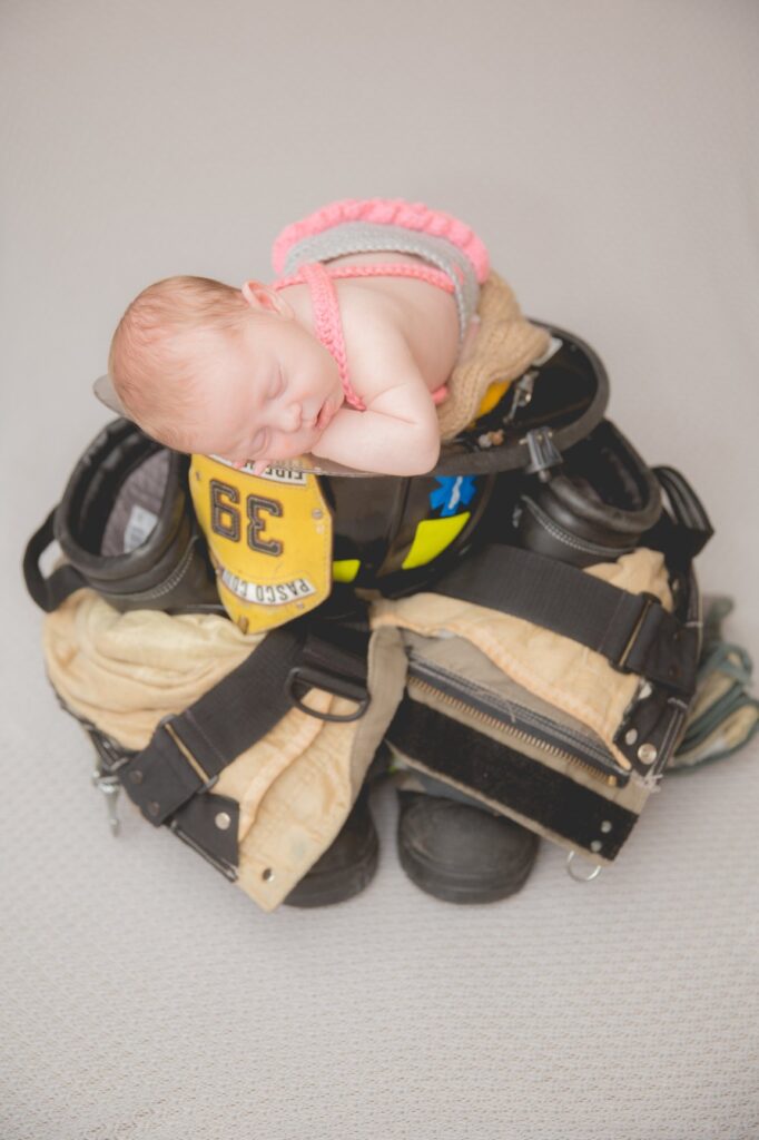 baby firefighter newborn photos