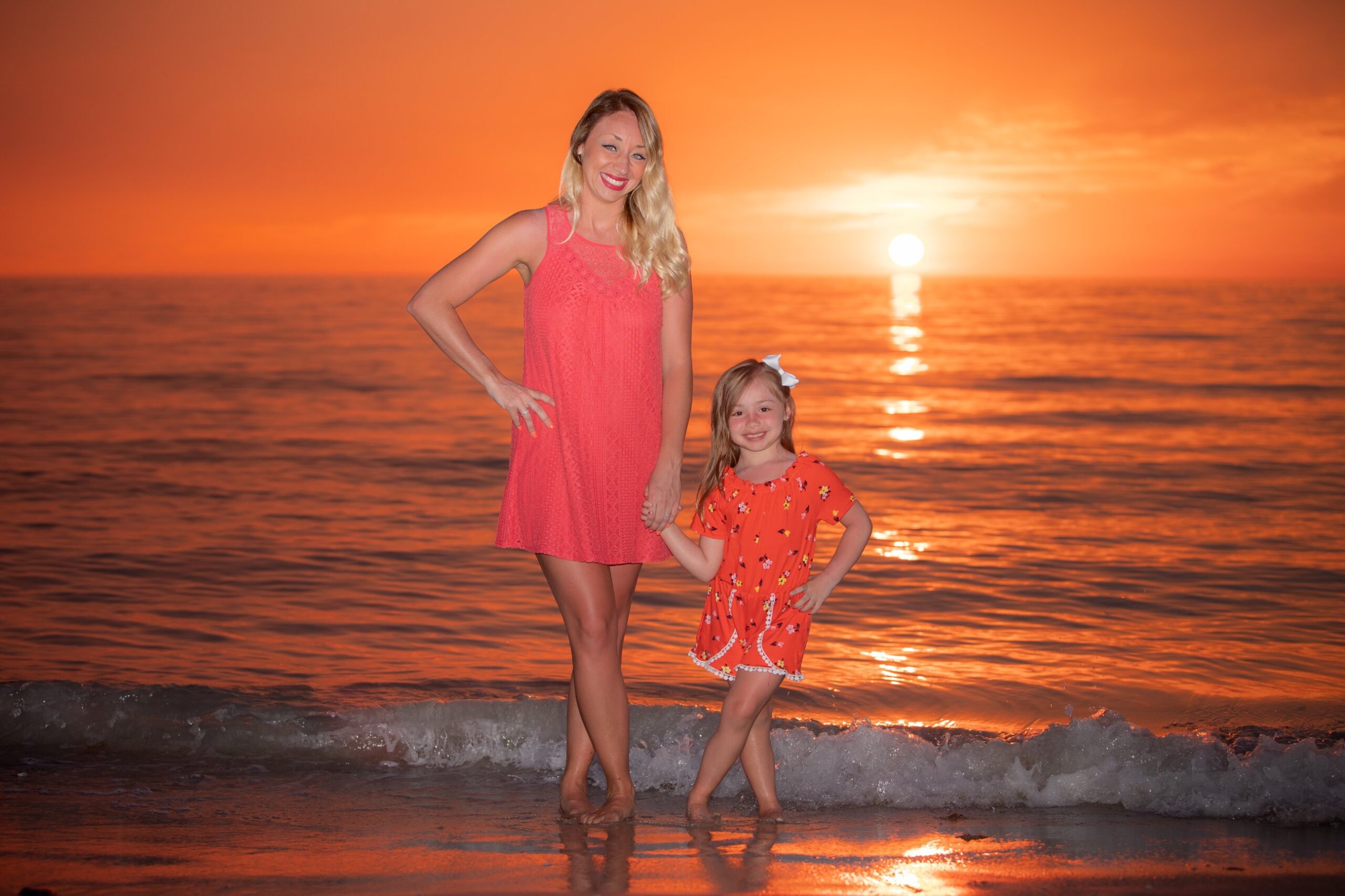 mom and her mini me at the beach during golden hour - ideas for celebrating mother's day