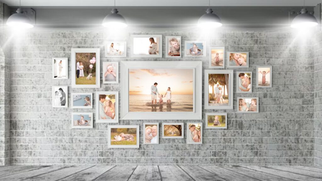 how to create a family wall gallery with a lot of photos